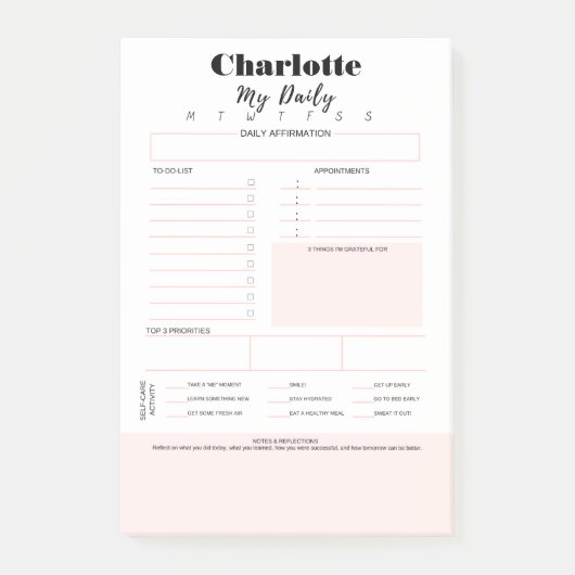 To-Doリスト | 肯定の感謝、自己のピ気にック ポストイット (正面)