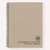 To-DoリスパーソナライズされたトのジャーナルBeige ノートブック (正面)