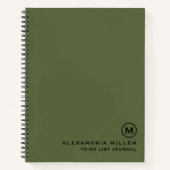 To DoリスパーソナライズされたトジャーナルOlive ノートブック (正面)
