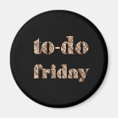 To-do金曜エレガントタイポグラフィブラック金ゴールド マグネット (正面)