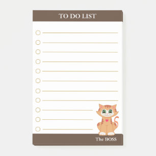 To Do リストと可愛いトラ猫 ポストイット
