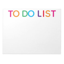 To Do List 明るいカラフルブロックプリント 11 x 8.5 ノートパッド