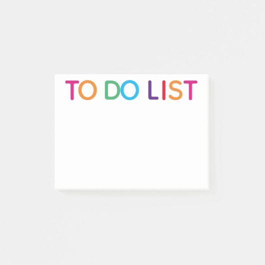 To Do List 明るいカラフル 4 x 3 ポストイット (正面)