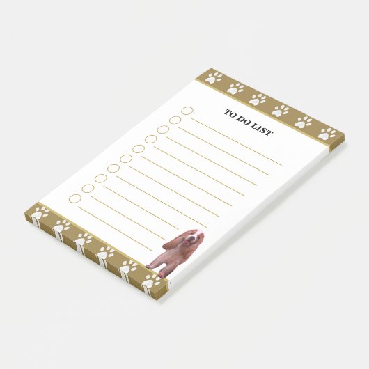 To Do List & Cockerスパニエル犬犬とポーパターン ポストイット (アングル)