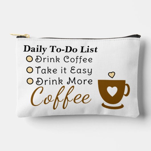 To-do list coffee lovers white brown アクセサリーポーチ (正面)