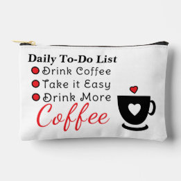 To-do list coffee lovers white red アクセサリーポーチ