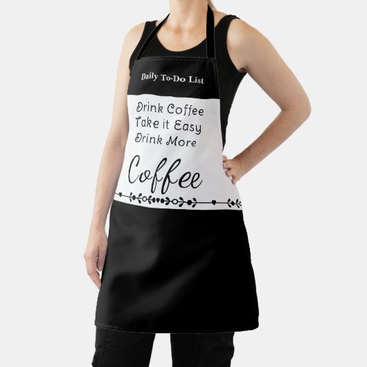 To do list for coffee lovers white black エプロン (インサイチュ)