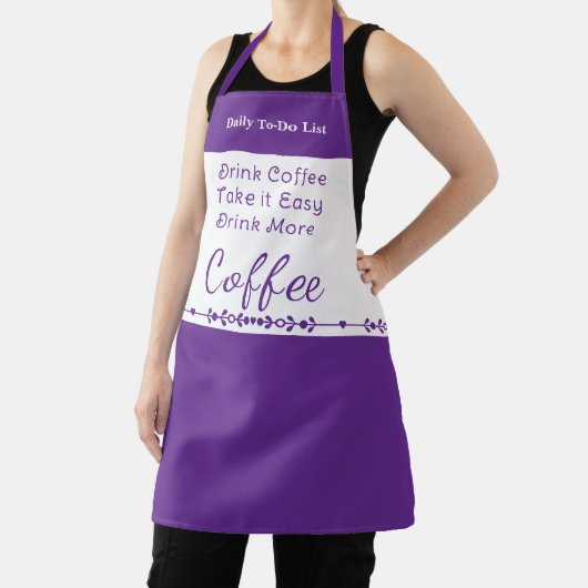 To do list for coffee lovers white purple エプロン (インサイチュ)