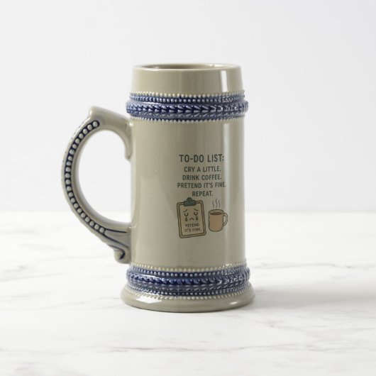 To-Do List Funny Coffee Lover Mug ビールジョッキ (左)