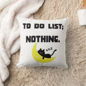 "TO DO LIST: NOTHING" Throw Pillow - Cute Lazy Cat クッション (ブランケット)