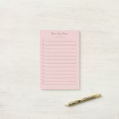 To Do List Post-パーソナライズされたit® Notes Pink ポストイット (デスク上)