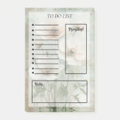 To-Do List with Light Pink and White Flowers ポストイット (正面)