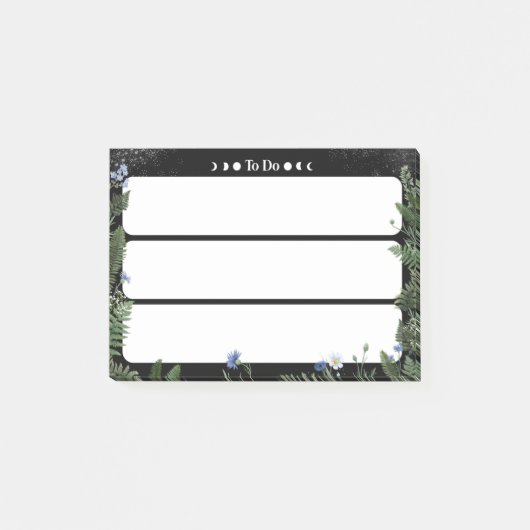 “To-Do” Sticky Note – Dark Whimsical Floral Design ポストイット (正面)