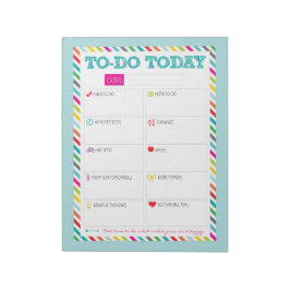 To-Do Today - Aqua Bright ストライプ Notepad ノートパッド