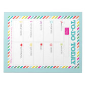 To-Do Today - Aqua Bright ストライプ Notepad ノートパッド (正面)