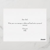 To Father In Law On My Wedding Day Elegant Script 箔シーズンポストカード (裏面)