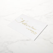 To Father In Law On My Wedding Day Elegant Script 箔シーズンポストカード (回転した状態)