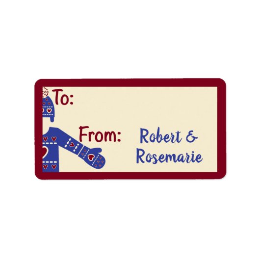 To-Fromラベルパーソナライズされたウィンターセーターのセット ラベル (正面)