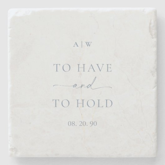“To Have and To Hold” ウェディング ストーンコースター (正面)