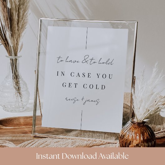 “To Have and To Hold” 8x10 Wedding Blanket Sign ポスター