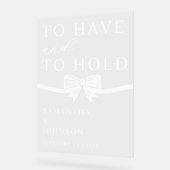 To Have & To Hold Personalized Wedding アクリルサイン (傾斜)