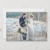 To Hearts One Holiday Newlywed Photo シーズンカード (正面)