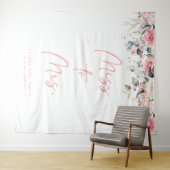 To Mrs恋しく思赤面フローラブライダルシャワー背景 タペストリー (インサイチュ(横))