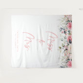 To Mrs恋しく思赤面フローラブライダルシャワー背景 タペストリー (正面(横))