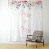 To Mrs恋しく思赤面フローラブライダルシャワー背景 タペストリー (インサイチュ)