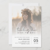 To Mrs恋しく思 Bohoフローラブライダルシャワー写真 招待状 (正面)