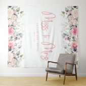 To Mrs恋しく思 Pinkフローラブライダルシャワー背景 タペストリー (インサイチュ(横))