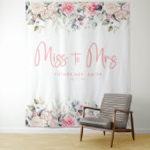 To Mrs恋しく思 Pinkフローラブライダルシャワー背景 タペストリー (インサイチュ)