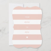 To Mrs恋しく思 Pink金ゴールド&ネイビーストライプブライダルシャワー 招待状 (裏面)