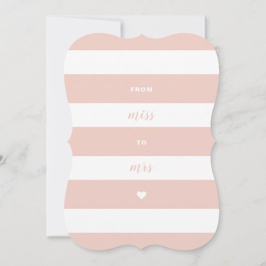 To Mrs恋しく思 Pink金ゴールド&ネイビーストライプブライダルシャワー 招待状 (裏面)