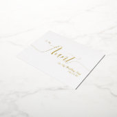 To My Aunt on My Wedding Day Elegant Script 箔招待状ポストカード (回転した状態)