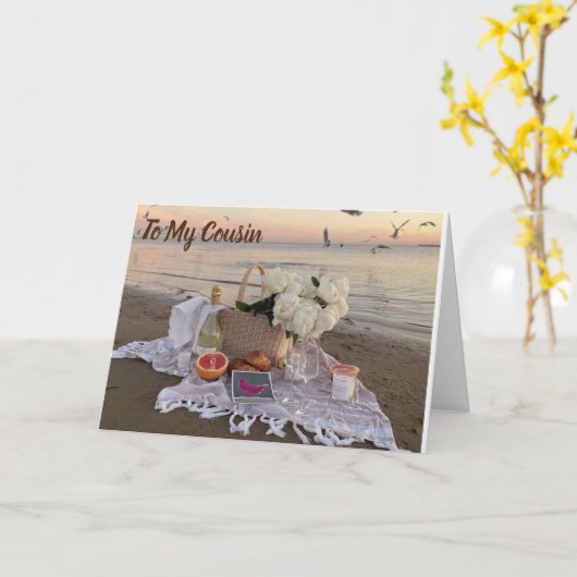 **TO MY BEAUTIFUL COUSIN** A ROSE CARD カード (黄色い花)