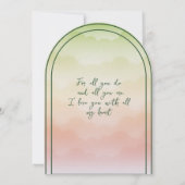 To My Beautiful Mom on Mother's Day Goldfinch シーズンカード (裏面)