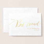 To My Best Friend on My Wedding Day Elegant Script 箔カード (封筒付き正面)