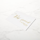 To My Best Friend on My Wedding Day Elegant Script 箔招待状ポストカード (回転した状態)
