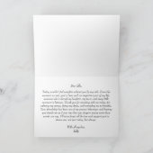 To My Bridesmaid on My Wedding Day Elegant Script サンキューカード (内部)
