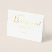 To My Bridesmaid on My Wedding Day Gold 箔カード (正面)