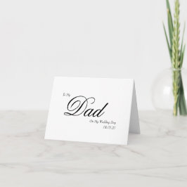 To My Dad On My Wedding Day Elegant Script サンキューカード