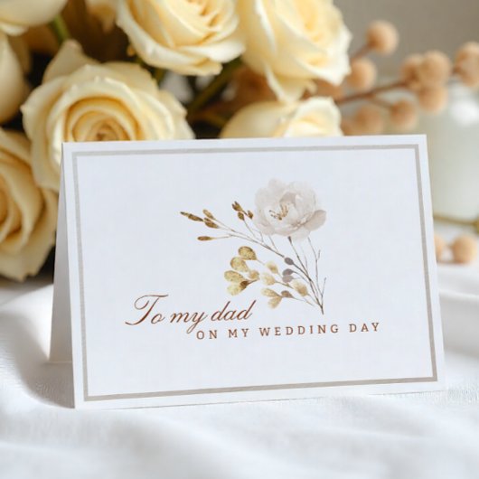 To My Dad on My Wedding Day Fall Floral Card サンキューカード