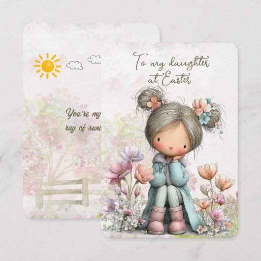 To my daughter at Easter ノートカード (正面/裏面)