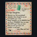 To My Daughter Gift, Love Letter To Our Daughter ポスター<br><div class="desc">To My Daughter Gift,  Love Letter To Daughter Present
- This is wonderful gift for your family,  your friend in any occasions such as housewarming,  birthday,  new home
- It can be used for house decor,  make your house more gorgeous!</div>