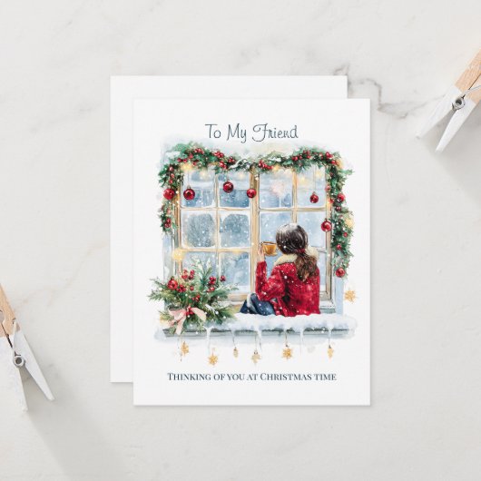 To my Friend Christmas カード (正面/裏面インサイチュ)