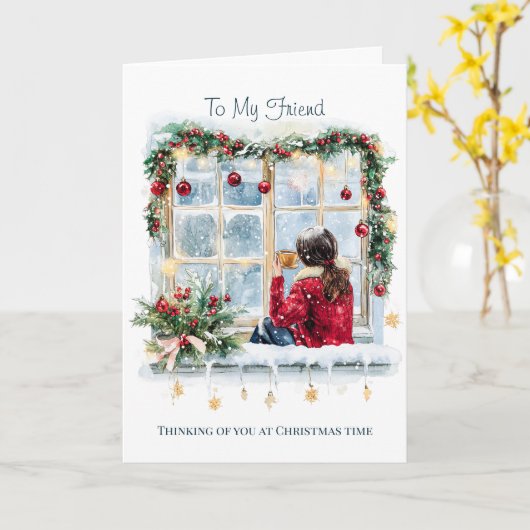 To My Friend Christmas カード (黄色い花)