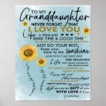To My Granddaughter Gift, Grandkids Birthday Gift ポスター<br><div class="desc">To My Granddaughter Gift,  Grandkids Birthday Gift</div>
