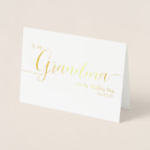 To My Grandma On My Wedding Day Elegant Script 箔カード (正面)