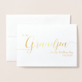 To My Grandpa On My Wedding Day Elegant Script 箔カード (封筒付き正面)